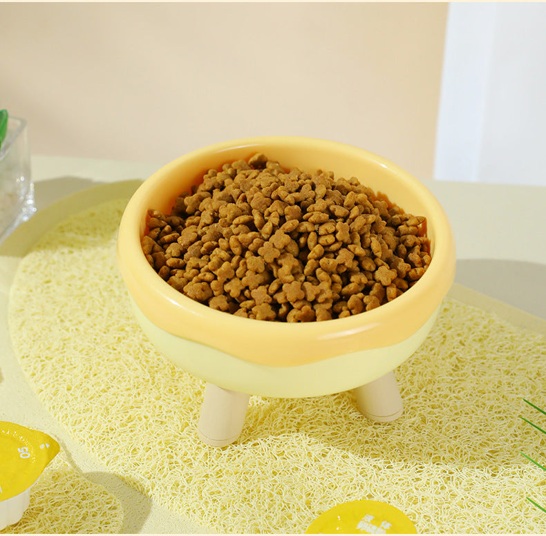 Pipitao 4-Legged Donut Cat Bowl Non-Slip Pet Food Dish Original Boxed Gift for Cats Kitten Feeding Bowl with Elevated Design