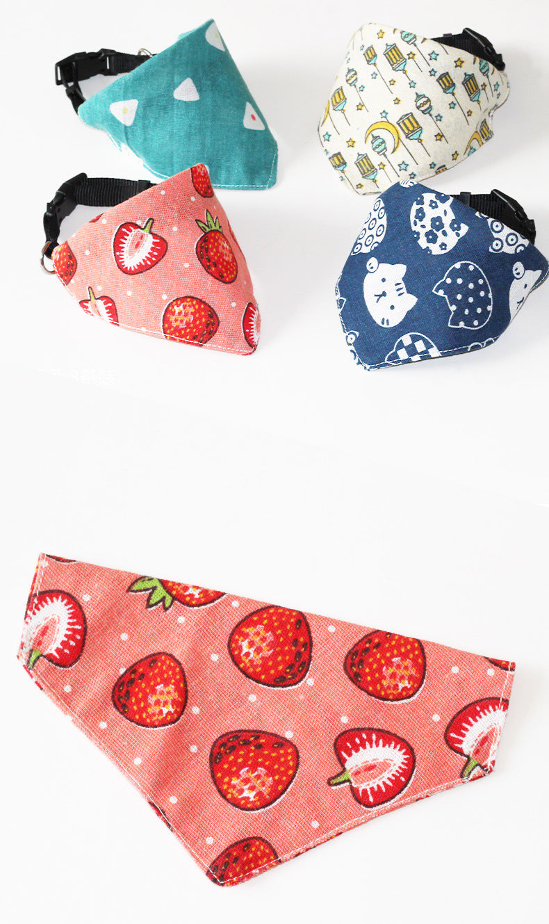 Écharpe triangulaire pour animaux de compagnie, écharpe pour chien, collier pour chat, bavoir de Noël pour petit chien, style japonais mignon et adorable