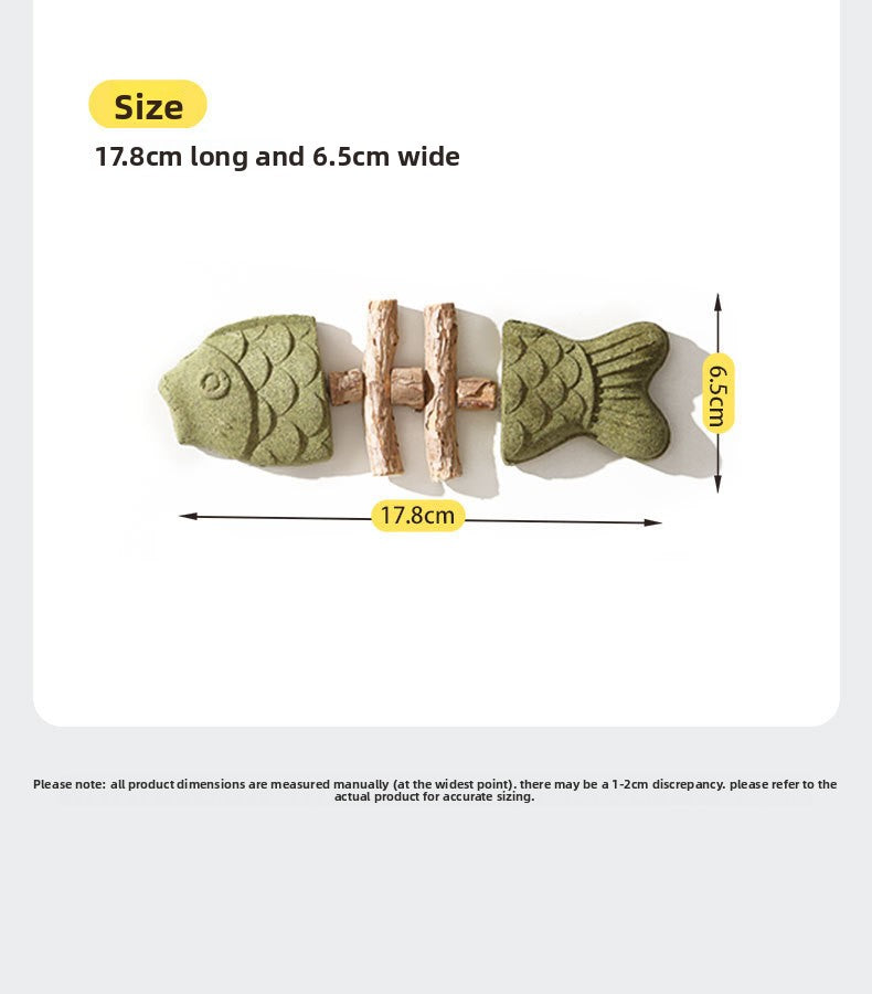 Wooden Fish Bone Teeth Cleaning Stick for Cats