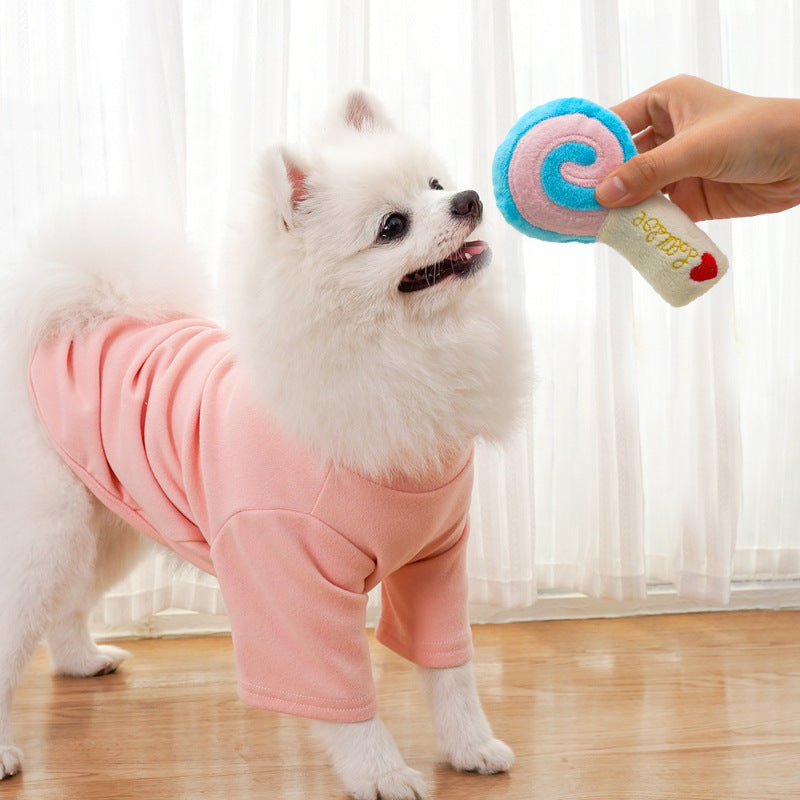 Three Colors Lollipop Plush Sound Pet Toy for Dogs Cats Supplies