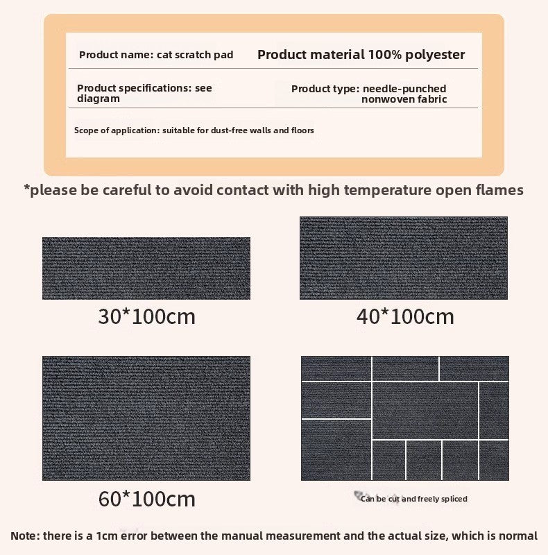 Cat Scratching Mat with Freestyle Cutting Durable ScratchResistant NonShedding Board Sticker