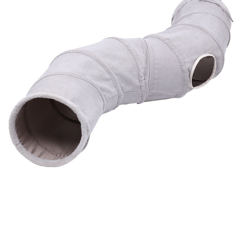 Pet Supplies Suede S-Shaped Foldable Cat Tunnel Plaything