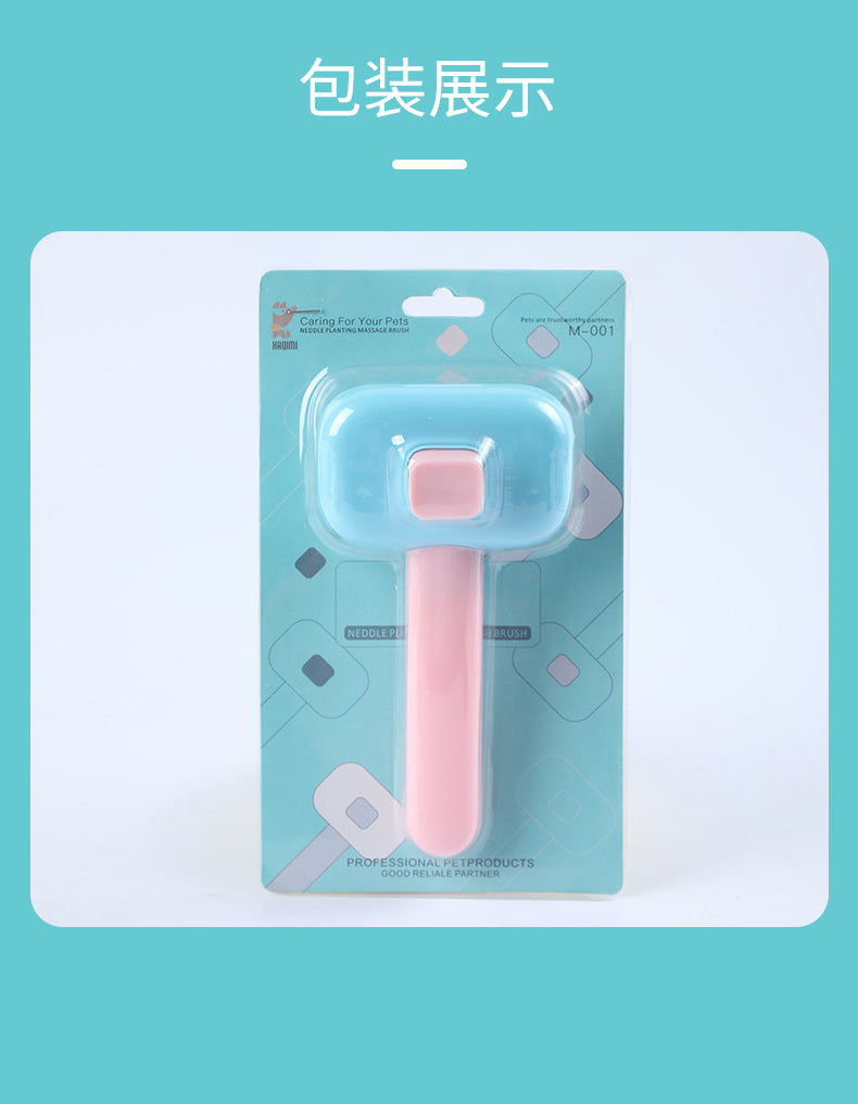 Professional Stainless Steel Pet Deshedding Brush One Click Hair Removal Comb for Cats Dogs Effective Grooming and Massage Tool