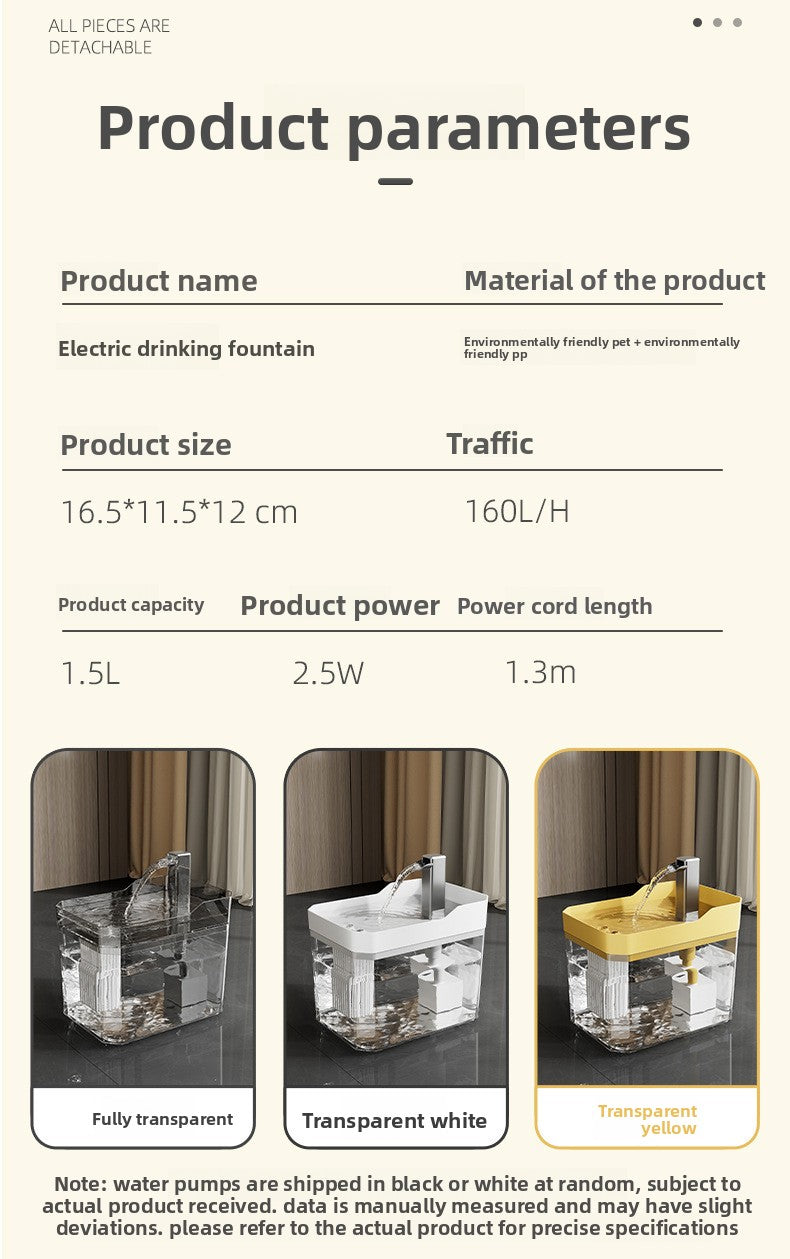 Automatic Cat Water Fountain 2L Large Capacity Smart Pet Water Dispenser with Filter for Fresh Circulating Water and Quiet Pump