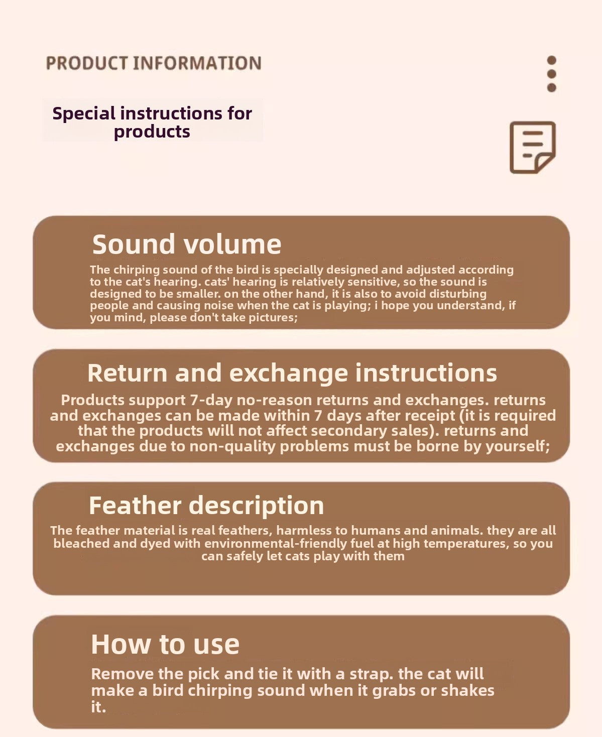 Simulation Bird Sound Cat Toy SelfEntertainment Teaser Wand for EnergyBurning Kitten