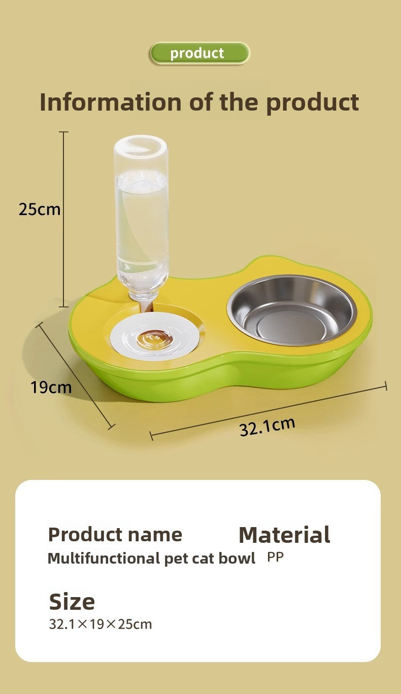 Automatic Drinking Stainless Steel Pet Bowl Double Set for Cats and Dogs