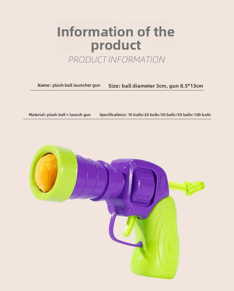 Elastic Hairball Pompom Launcher Gun for Cats Stress Relief SelfEntertainment Wand