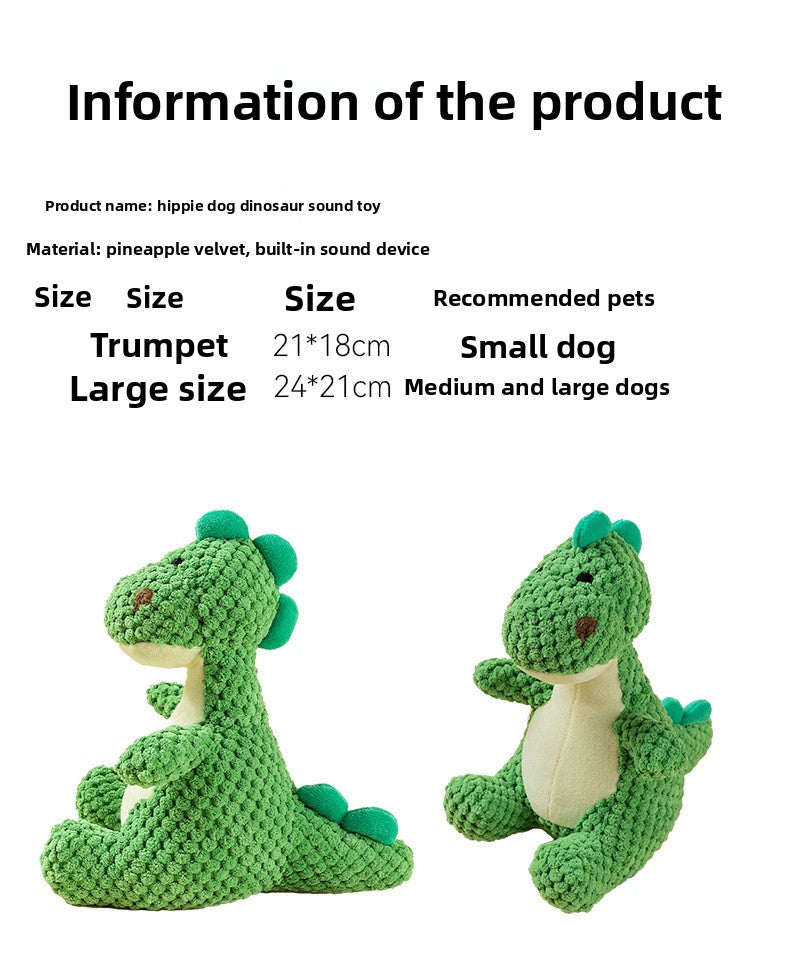 Durable Dinosaur Plush Dog Toy with Squeaker Interactive Chew Toy for Small Medium Dogs Tough Chewers Pet Supplies Puppy Teething