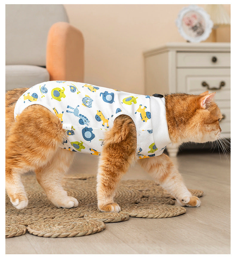 Post Surgery Cat Recovery Suit for Female Cats Anti Lick Cone Alternative Soft Breathable Pet Surgical Suit Spay Neuter Recovery