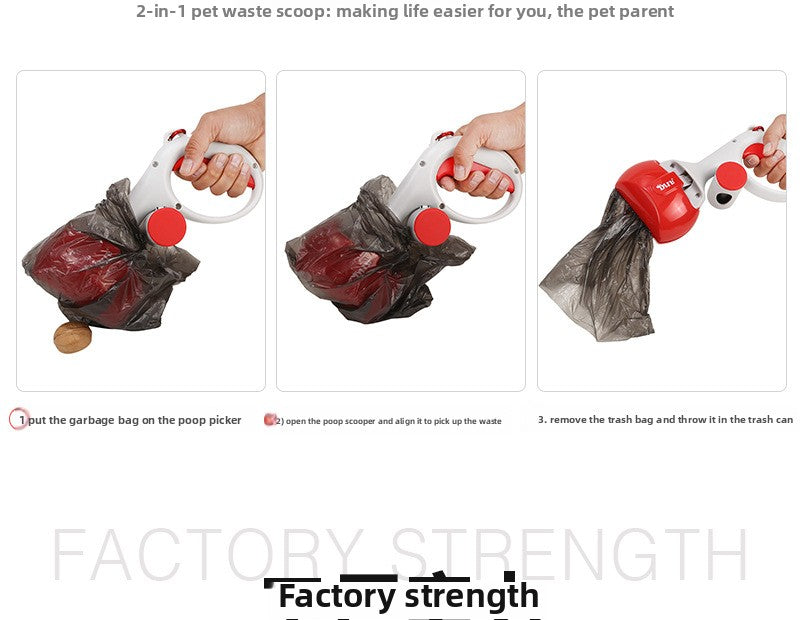 Pet Waste Picker Portable Dog Poop Picker with Trash Bag Pet Waste Clip