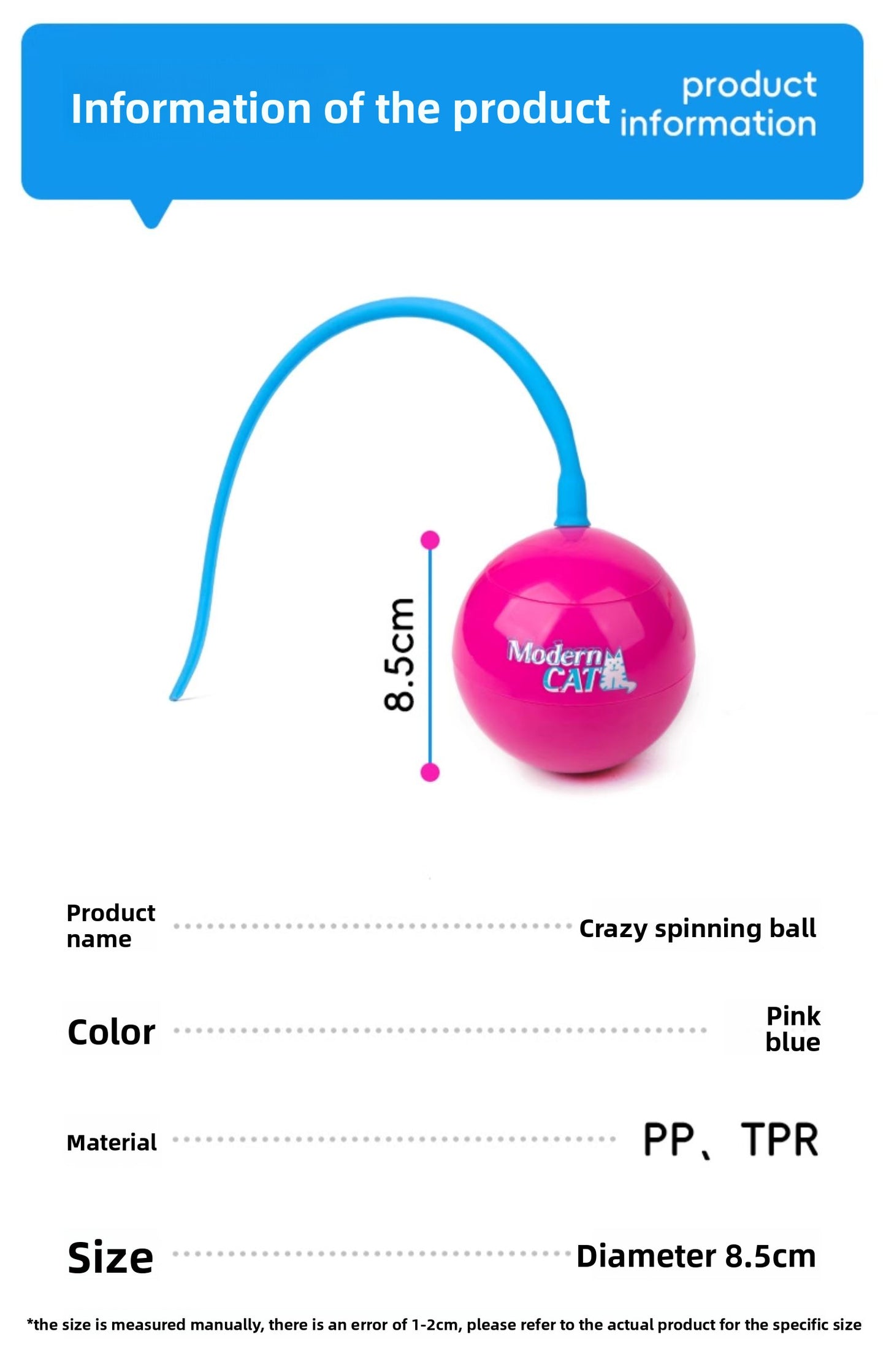 Automatic Electric Cat Toy with Irregular Sliding Magic Spinning Ball for Self-Entertainment