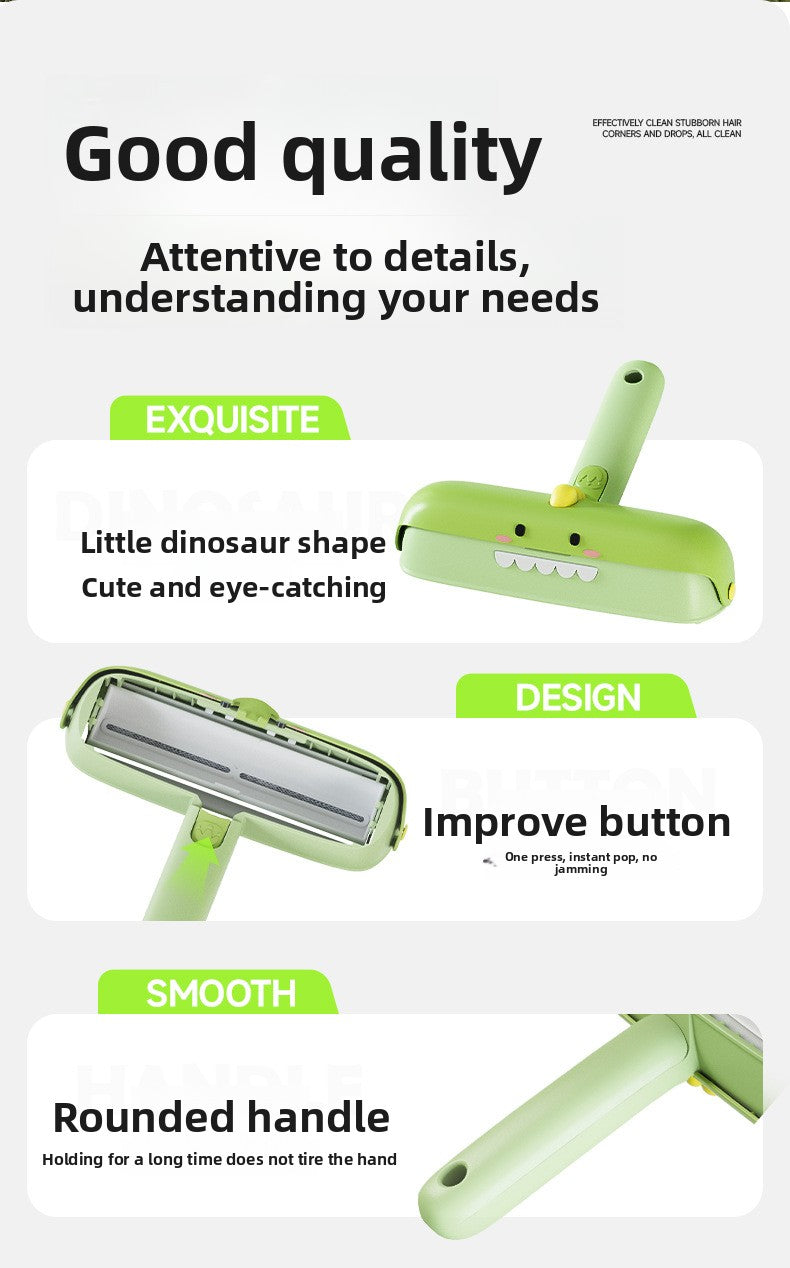 Reusable Pet Hair Remover Brush Dinosaur Design Sticky Lint Roller for Cat Dog Hair on Bedding Clothes Furniture Carpet Couch