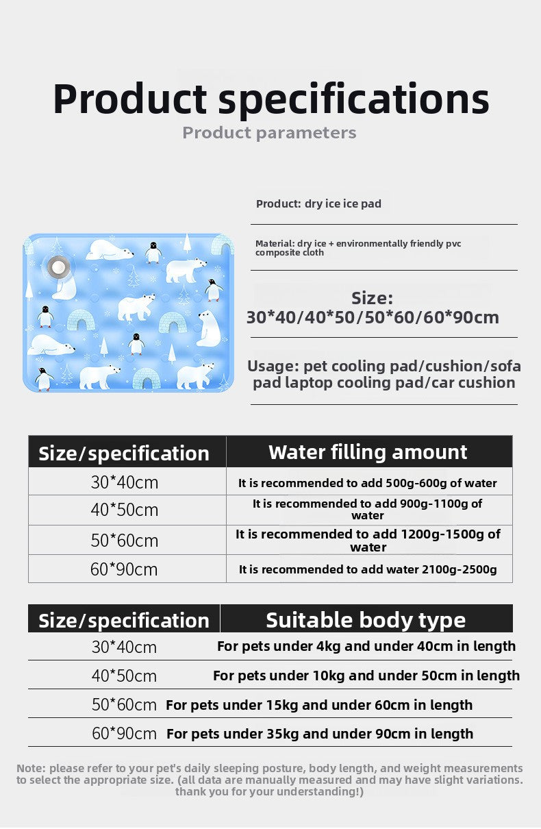 Water Injection Dog Cat Summer Ice Pad Dry Ice Crystal Powder Cooling Solution