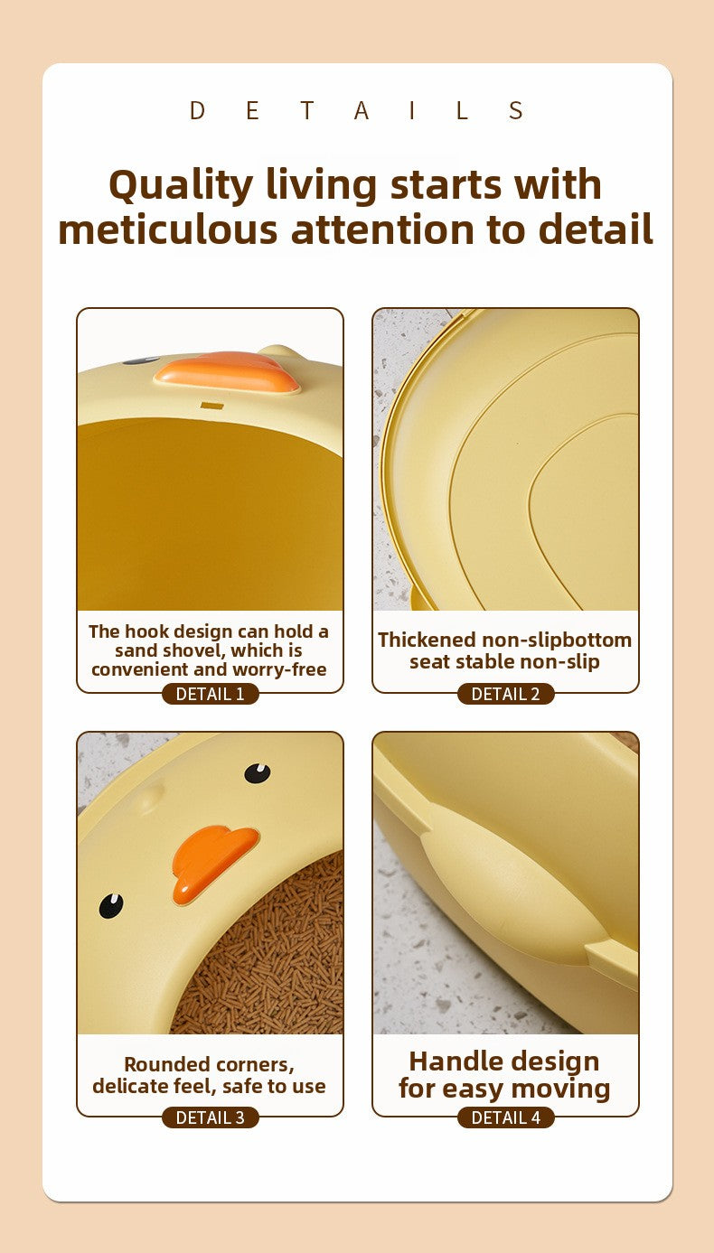New Cat Supplies Extra Large SemiEnclosed Duckling Themed Cat Toilet