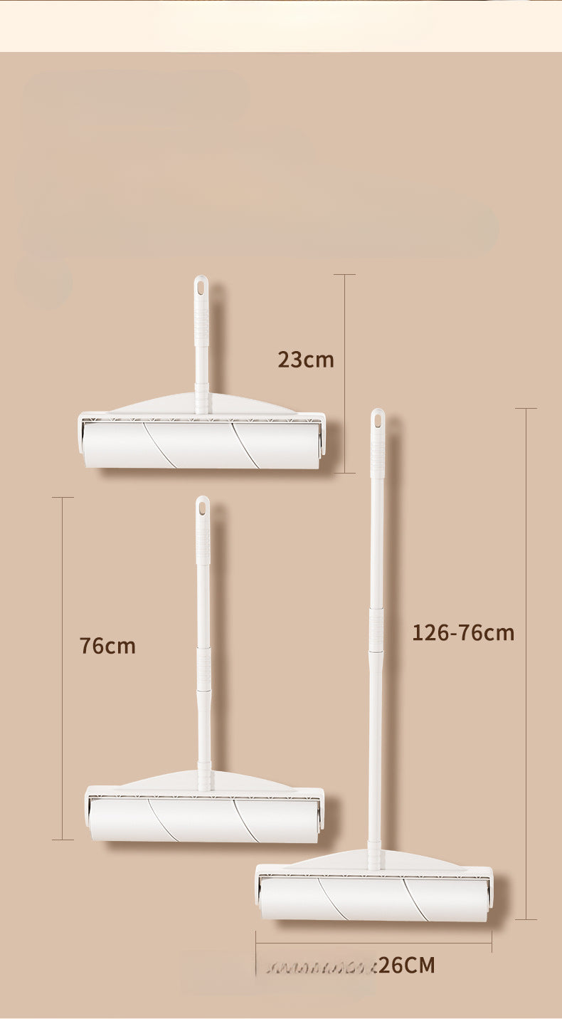 Hair Removal Roller Long Handle Brush Cat Hair Replacement Large Sticky Bed Floor Dust Hair Removal Tool with Tearable Paper