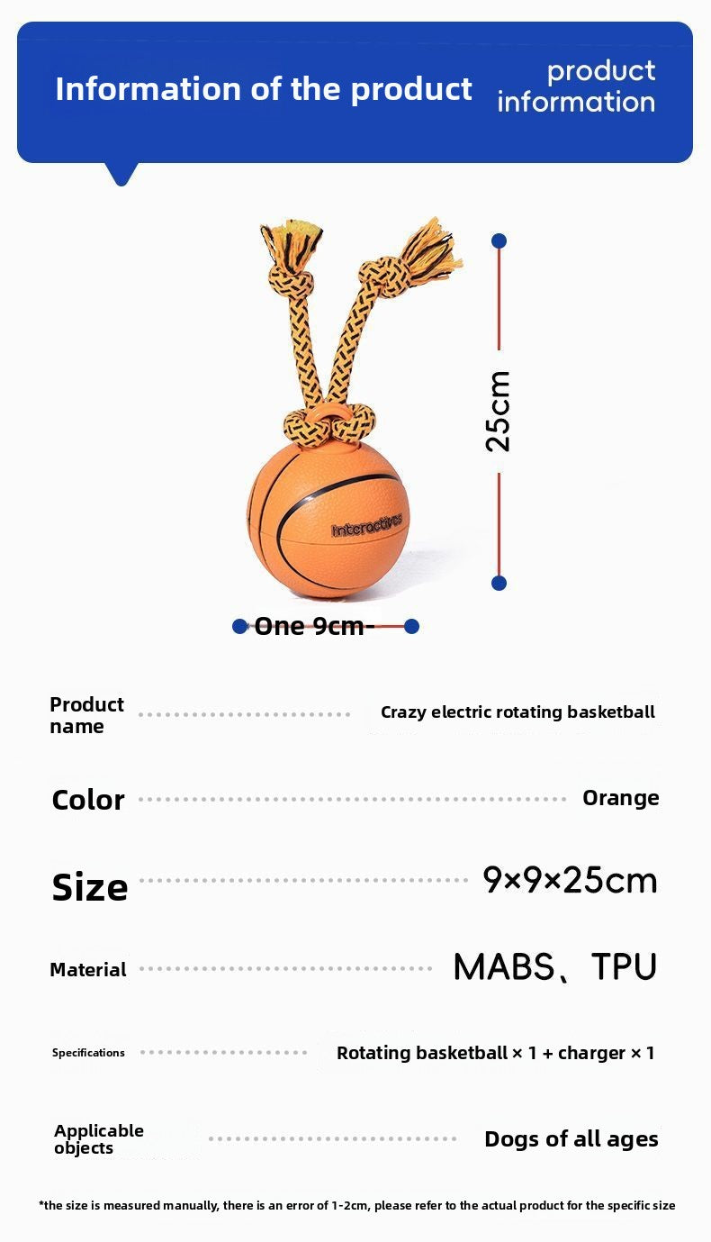 Smart Electric Dog Teaser Toy Rotating Basketball Interactive Durable Chew Fun Plaything