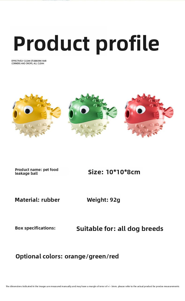 Pet Pufferfish Chew Toy Soft Durable Fun Stress Buster for Dogs