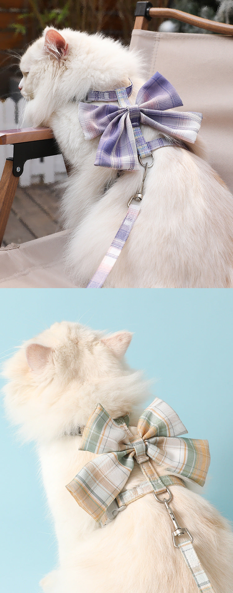 Correa para mascotas con lazo tipo pajarita JK, collar antiescape para perros y gatos
