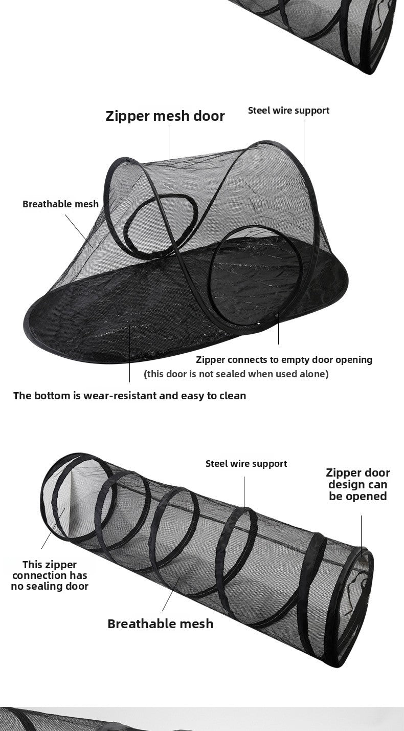 Outdoor Pet Tent Nest and Foldable Cat Toy Tunnel Set for Fun Play