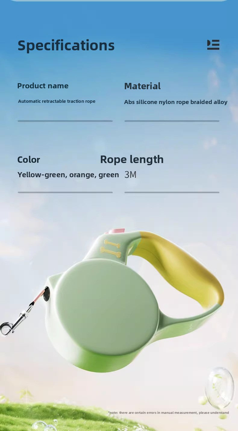 Anti Escape Automatic Retractable Walking Rope Leash for Teddy Corgi Small Medium Dogs Cats