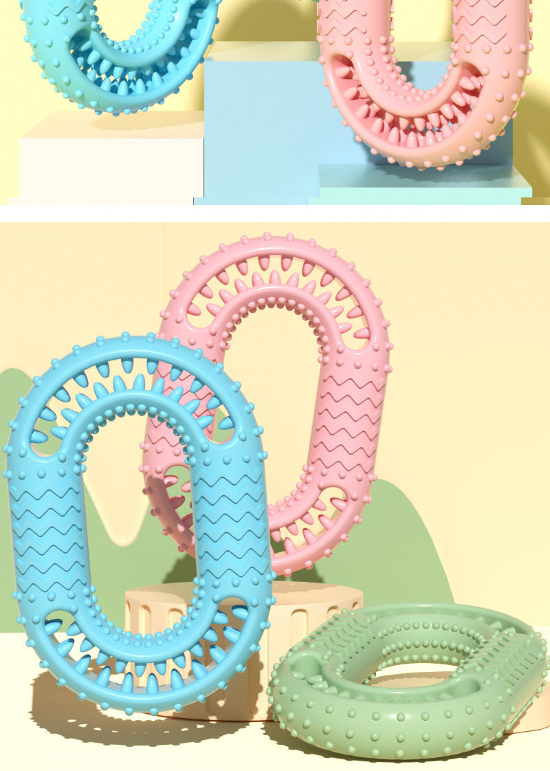 TPR Teething Chew Toy for Dogs and Cats Interactive Dental Cleaning O-Ring Soothing Puppy Kitten Pet Supplies