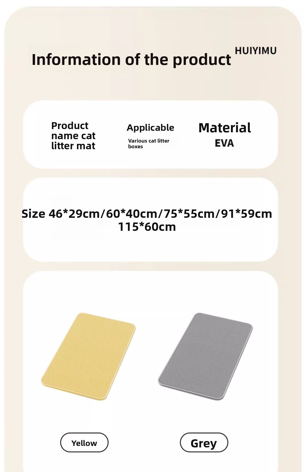 Extra Large Cat Litter Mat Heavy Duty Anti Tracking Litter Box Mat with Low Profile Edge Non Slip Bottom for Kitty Litter Containment