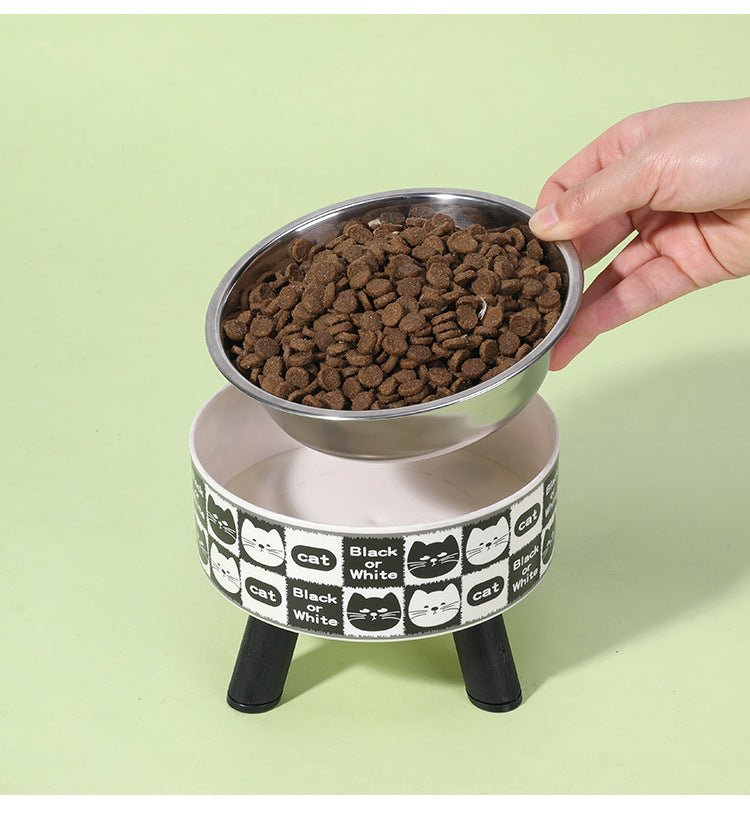 Elevated Anti Spill Cat Bowl Stainless Steel Pet Food and Water Dish with High Stand for Dogs Cats Non Slip Large Capacity Feeding Station