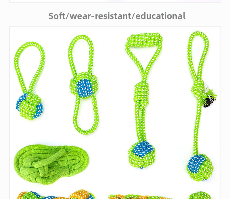Cotton Rope Dog Toy Set Durable Chew Pet Training Combination