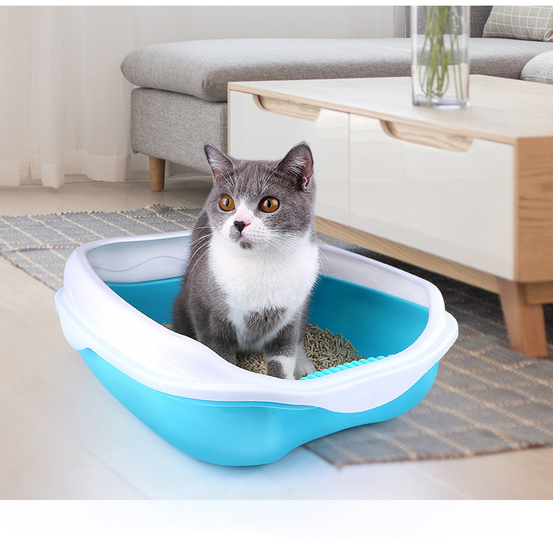 Semi-Enclosed Large Cat Litter Box Detachable Tray Plus Cat Toilet