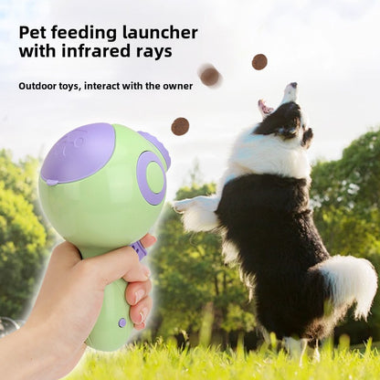 Pet Interactive Toy Dog Food Launcher Laser Cat Teaser Stick Multi-functional