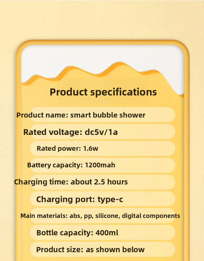 Smart Pet Bubble Machine with Cute Deer Look for Dog Cat Shower