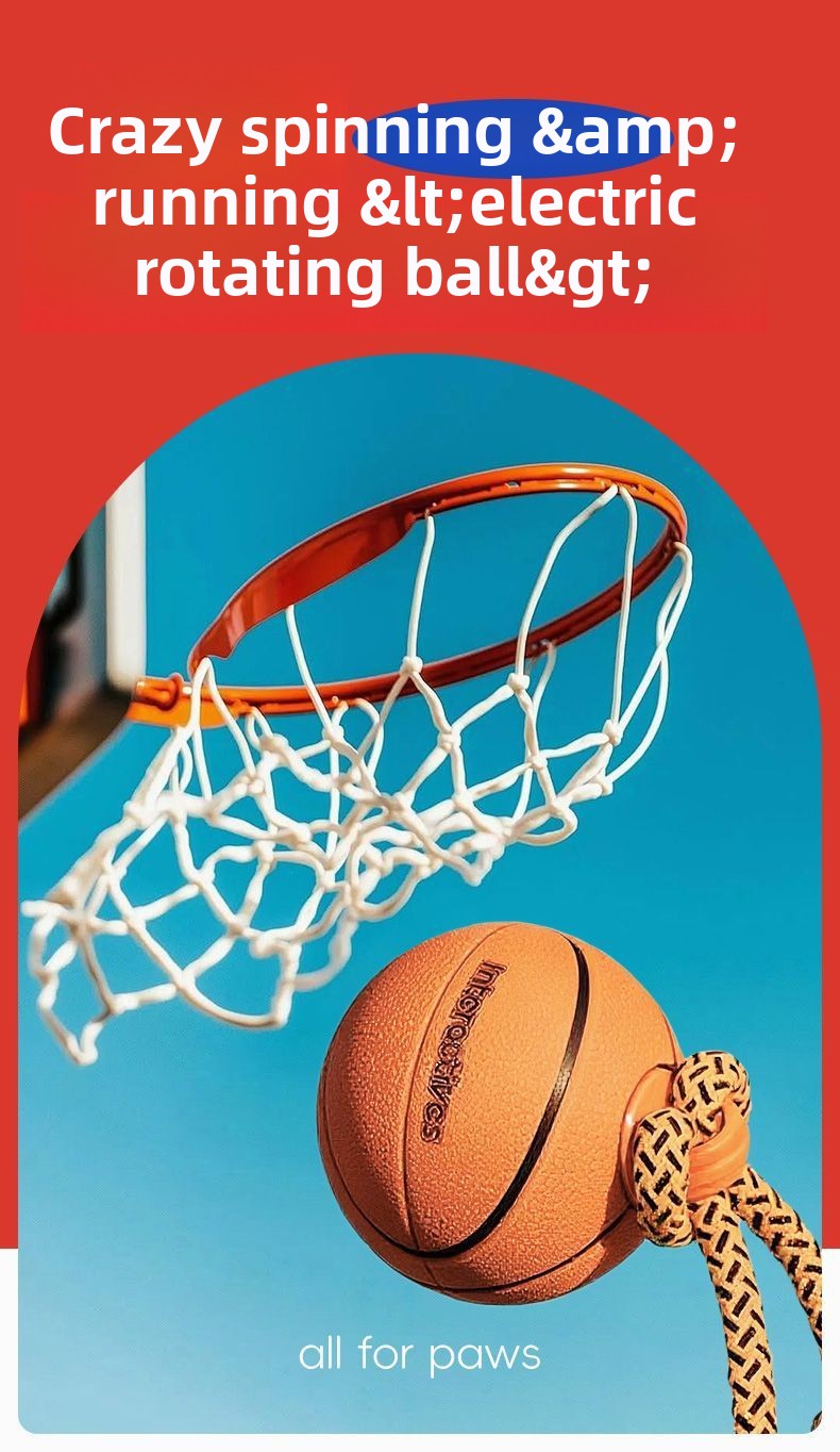 Smart Electric Dog Teaser Toy Rotating Basketball Interactive Durable Chew Fun Plaything