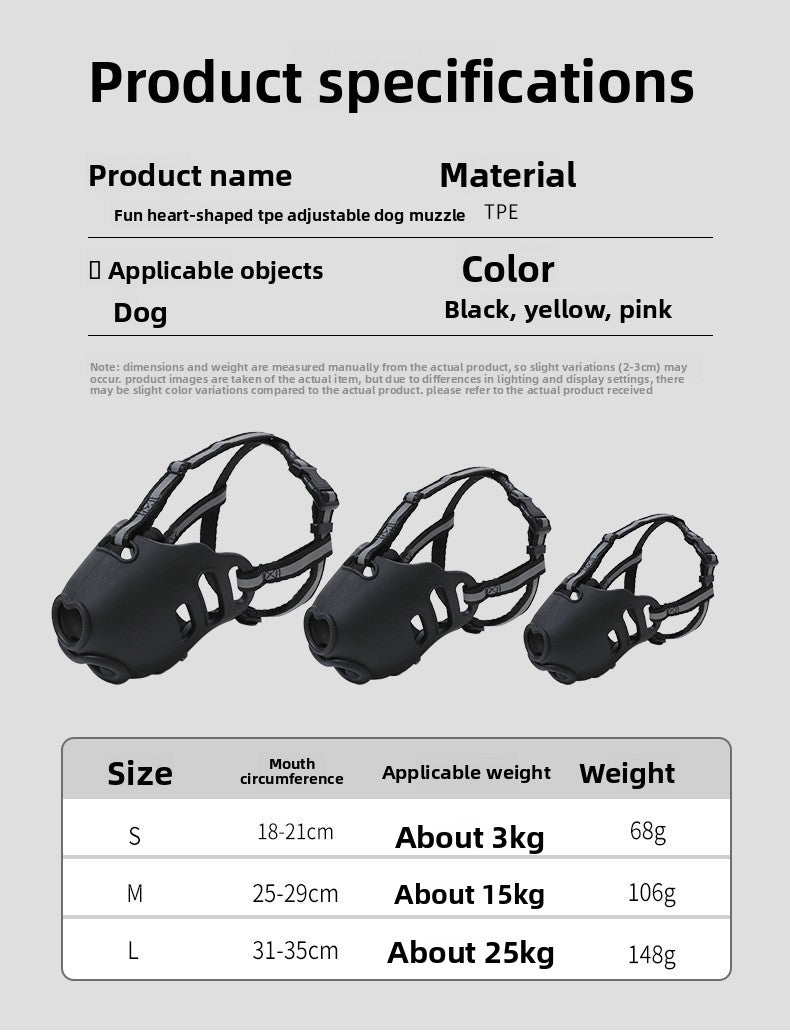 Dog Muzzle Anti Bite Anti Messy Eating Mask for Golden Samoyed All Sizes Pets