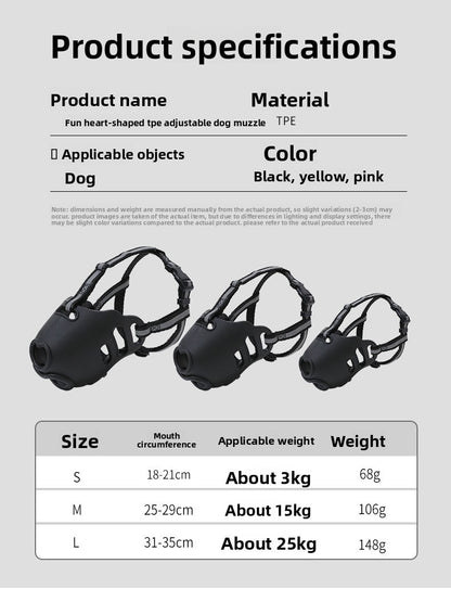 Dog Muzzle Anti Bite Anti Messy Eating Mask for Golden Samoyed All Sizes Pets