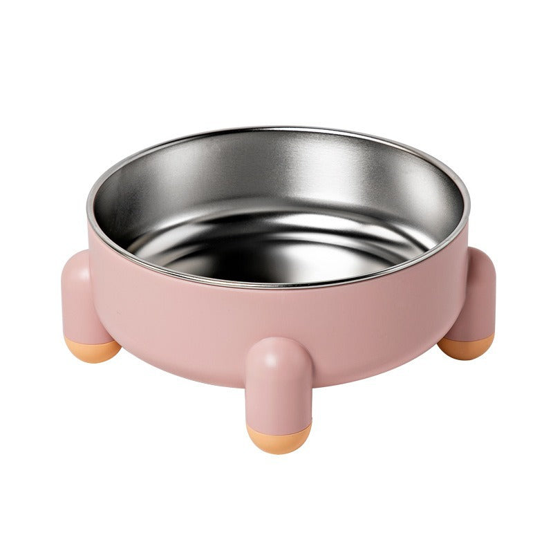 High Feet Stainless Steel Dog Cat Bowl Anti Slip Tip with Neck Protection