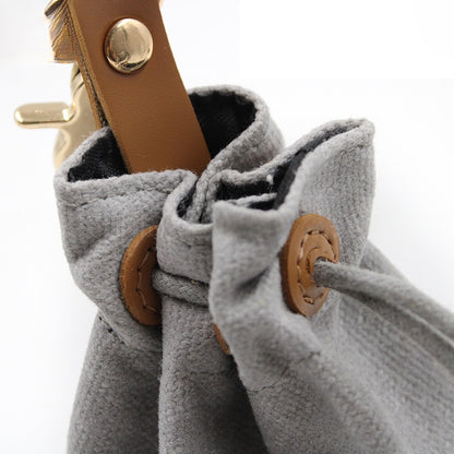 Portable Pet Dog Snack Bag Outdoor Drawstring Canvas Dog Food Bag Dog Supplies