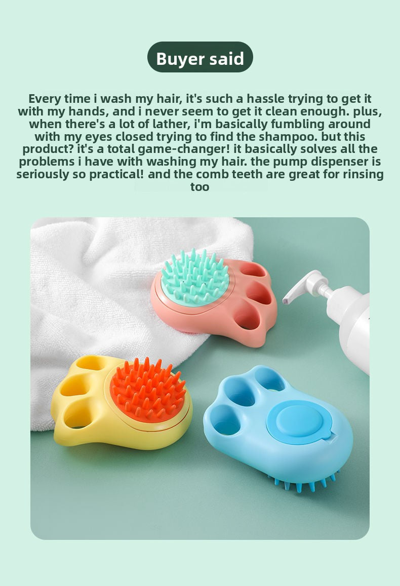 Professional Pet Grooming Brush for Bath Time Extra Large Size Cat Paw Massage Scrubber and Dog Bathing Brush