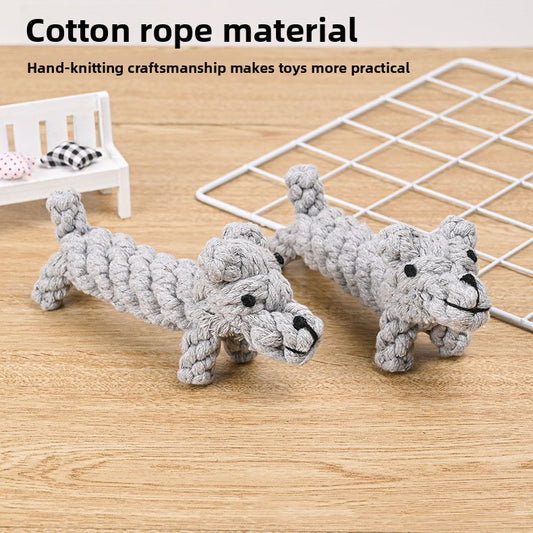 Durable Natural Cotton Rope Chew Toy for Puppies Small Breed Dogs Interactive Pet Toys for Teething and Dental Health