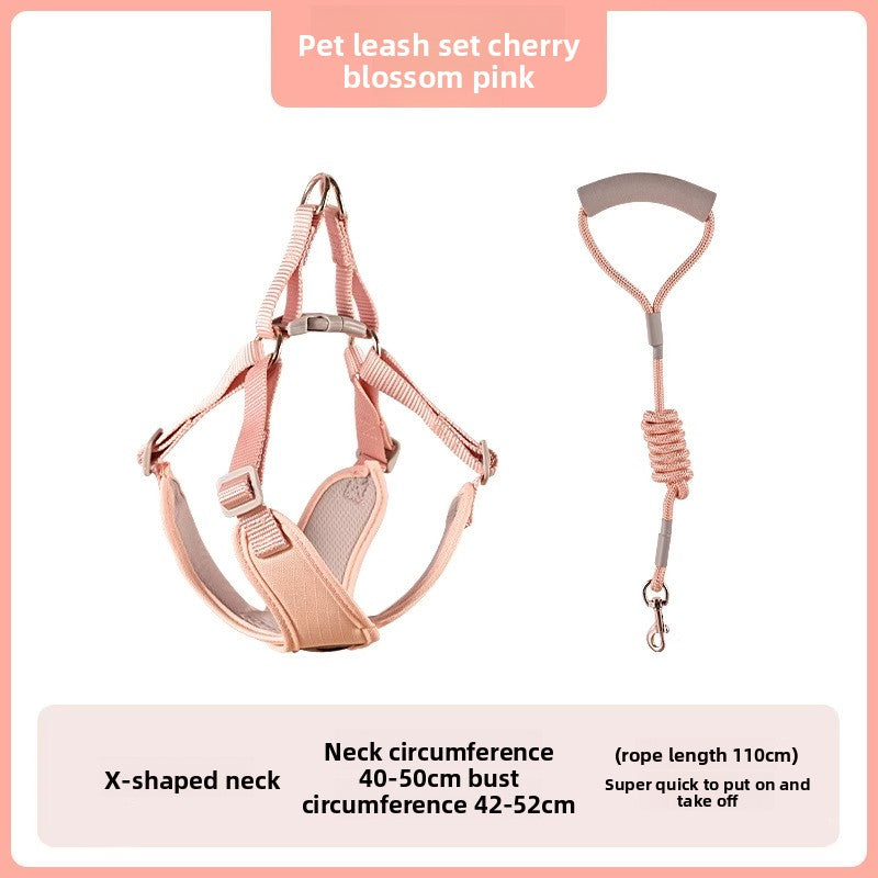 Dog Walking Vest Style Harness Leash for Small Medium Teddy Pomeranian Bichon