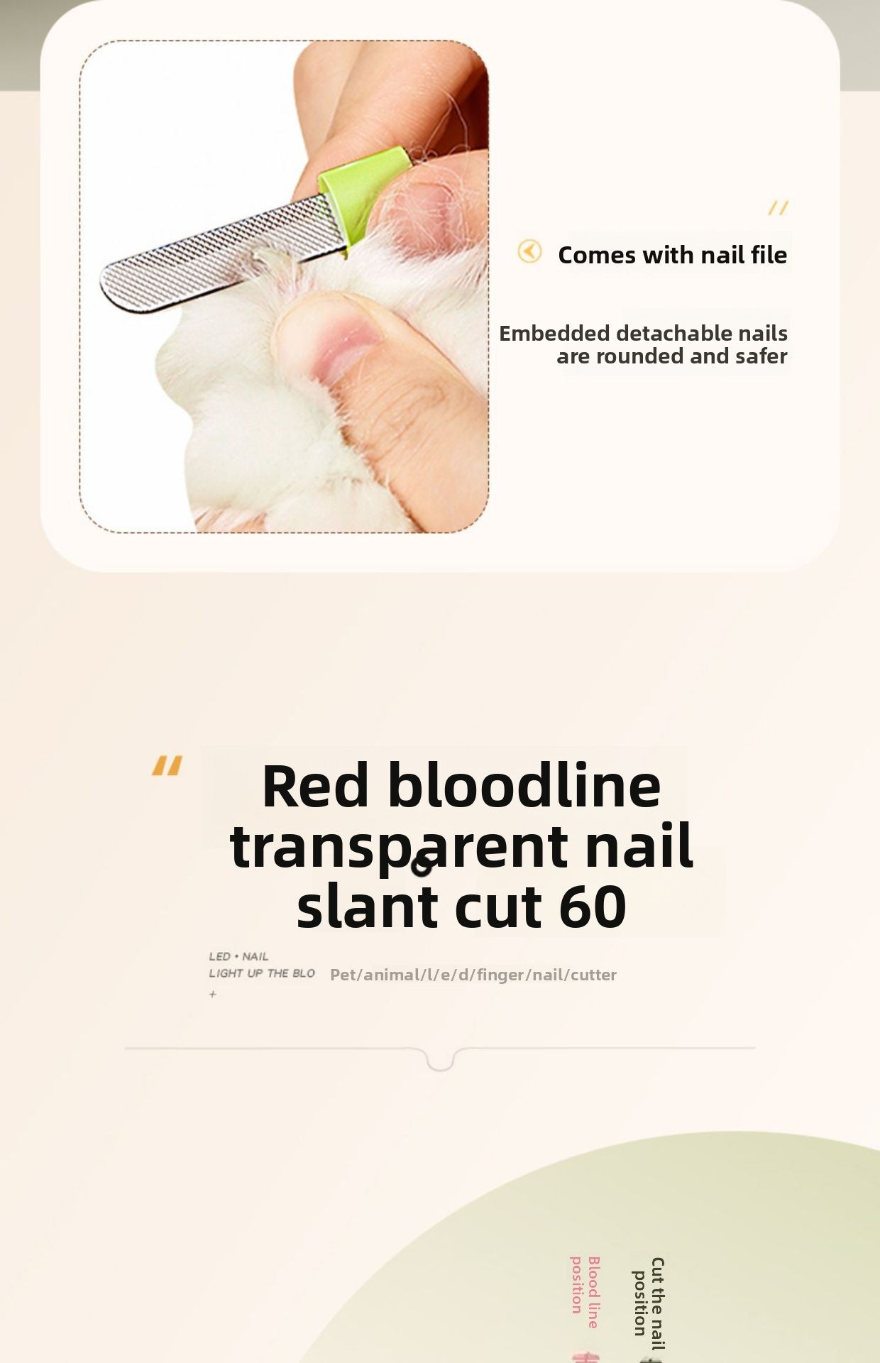Beginner Friendly Cat Dog Nail Clipper with Light and Bloodline Indicator
