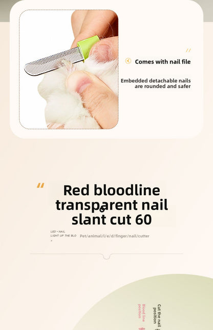Beginner Friendly Cat Dog Nail Clipper with Light and Bloodline Indicator