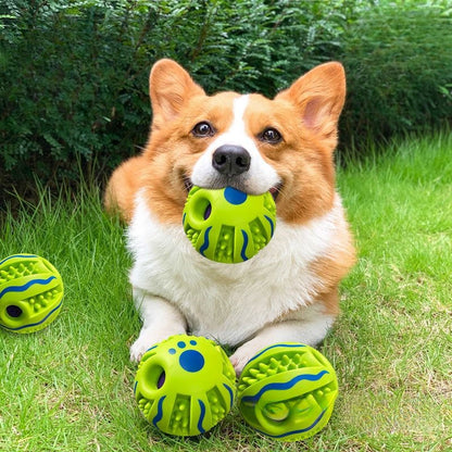 Extremely Durable Indestructible Dog Chew Toy Ball for Aggressive Chewers Interactive Rolling Self Entertainment with Squeaker Sound Golden Retriever German Shepherd