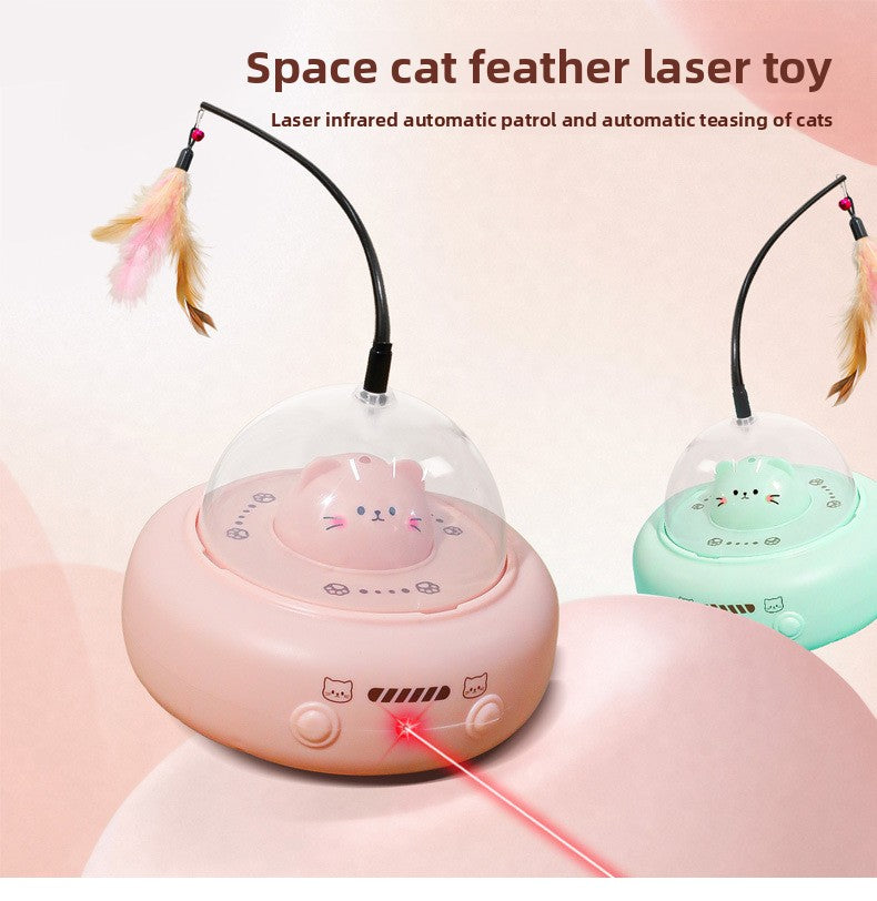 Rechargeable Electric Cat Toy Teaser Wand Laser Light Infrared Entertainment