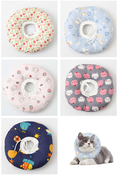 Pet Elizabethan Collar Anti-Bite Anti-Lick Soft Headband Cat Dog Neutering Shame Collar Adjustable Neckband