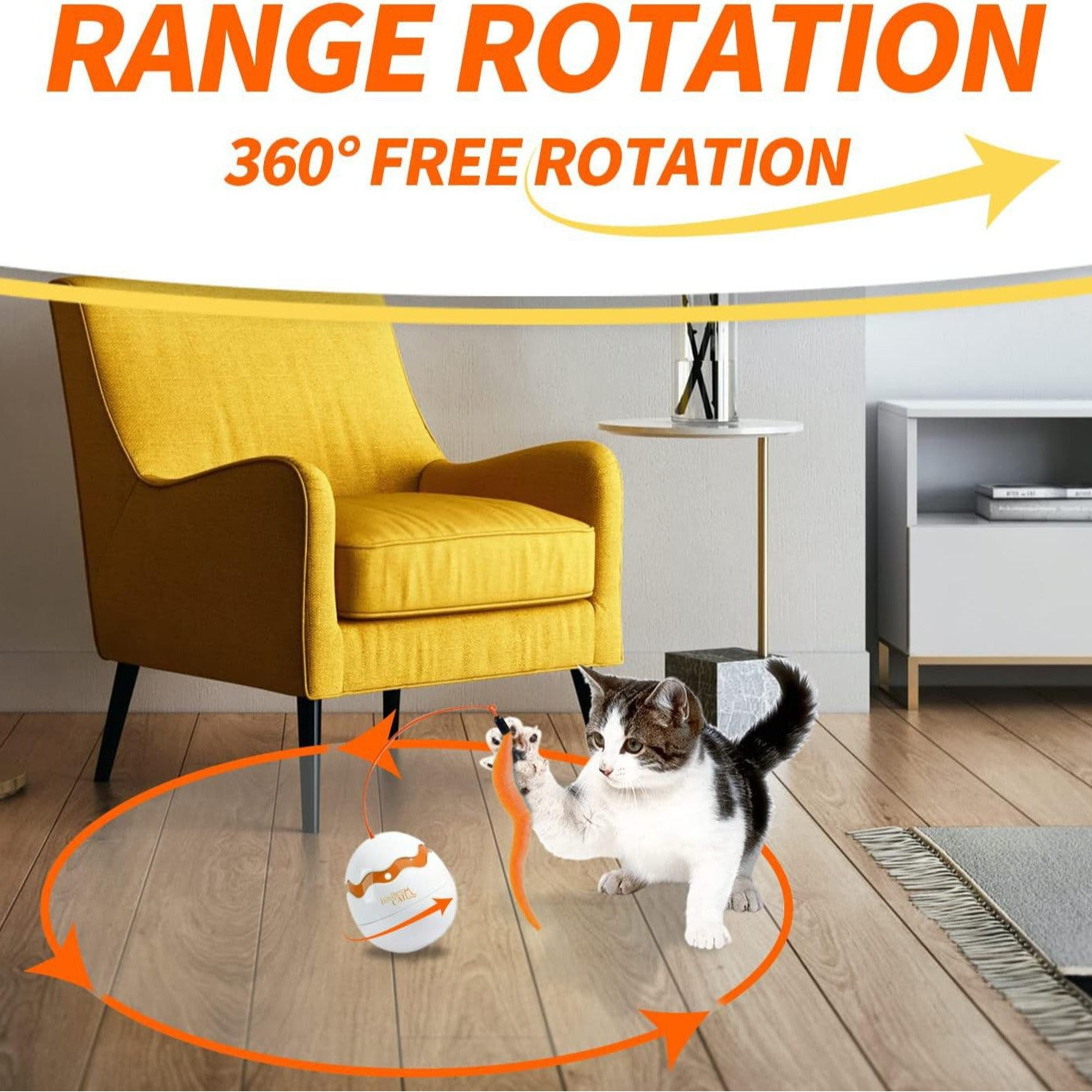 Cat Interactive Irregular Moving Dinosaur Egg Auto 360-Deg Rotating Toy