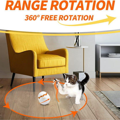 Cat Interactive Irregular Moving Dinosaur Egg Auto 360-Deg Rotating Toy