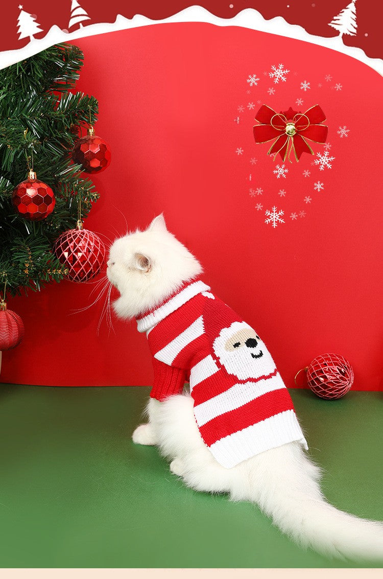 Pet Clothes Christmas Sweater Dog Clothes Autumn Winter Warm Pet Sweater Cat Clothes