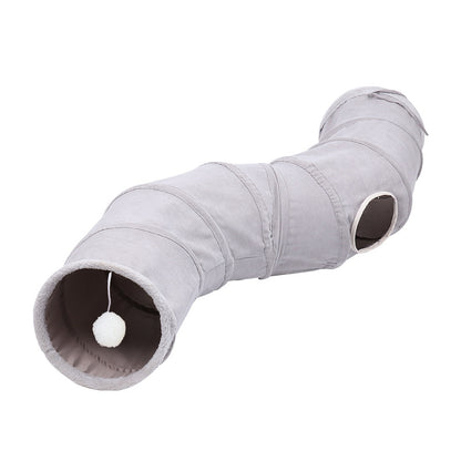 Pet Supplies Suede S-Shaped Foldable Cat Tunnel Plaything