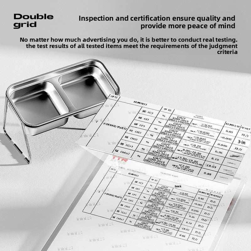 Stainless Steel Double Cat Bowl Anti Tip Pet Food and Water Dish Non Slip Elevated Dog Bowls for Feeding and Drinking