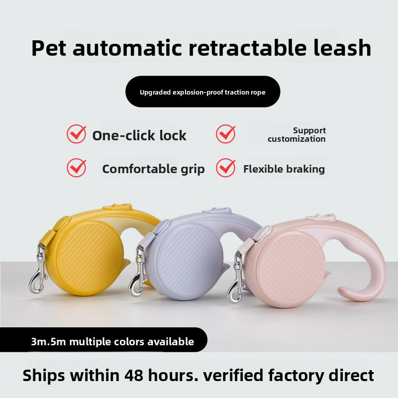 Retractable Dog Leash 16 FT Strong Nylon Rope with Anti Slip Handle Safety Lock for Medium Large Dogs and Cats Walking Running